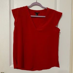 Red short sleeve blouse